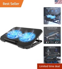 Lightweight Laptop Cooling Pad with 2 Adjustable Fans  USB Ports for 12-15.6"