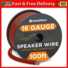 16 Gauge Speaker Wire OFC Oxygen-Free Copper 100-Feet Red/Brown