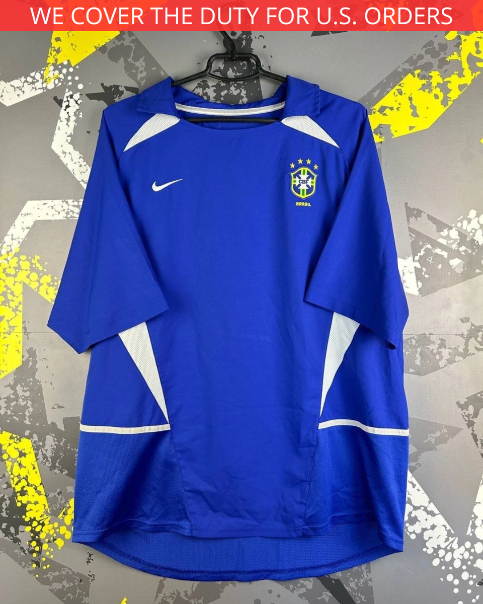 ナイキ パンサーズ 2XL ゲームシャツ プルオーバー 紺 Brazil Jersey Away football Soccer shirt 2002 - 2004 Nike Men Size