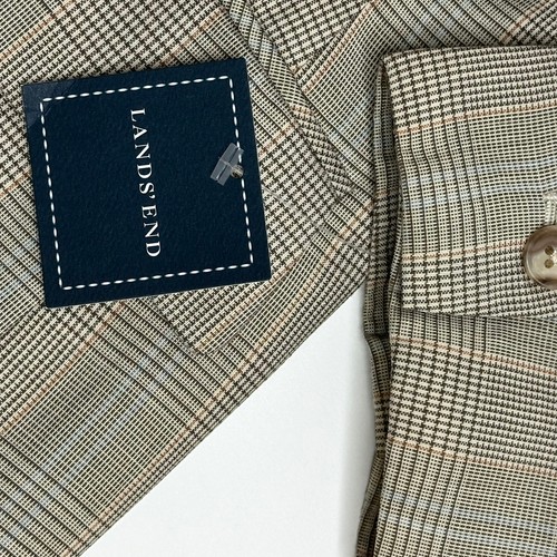 Neu mit Etikett Lands End khaki karierter Blazer Anzugjacke Karriere Damengröße 8 Reverskragen - Bild 9 von 12