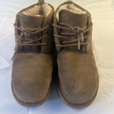 UGG Neumel Suede Chukka Boots Chestnut Brown Shearling Lined Lace Up Men's Used