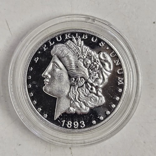 👉1/10 oz Silver Round - Mini-Morgan Dollar Design - .999 Fine Silver in Capsule