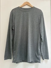 Layer 8 Performance Men's Qwick-Dry Polyester Long Sleeve Shirt Heather Gray XL