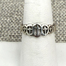 Vintage Religious Ring Sterling Silver Five C...