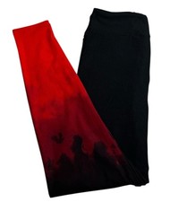 Lularoe Leggings OS One Size VALENTINE Unicorn BLACK RED Rare DIP Fade FAST Ship