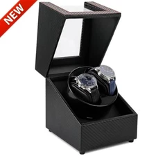 🎁Automatic Rotation Double Watch Winder Box Leather Storage Display Case Gift