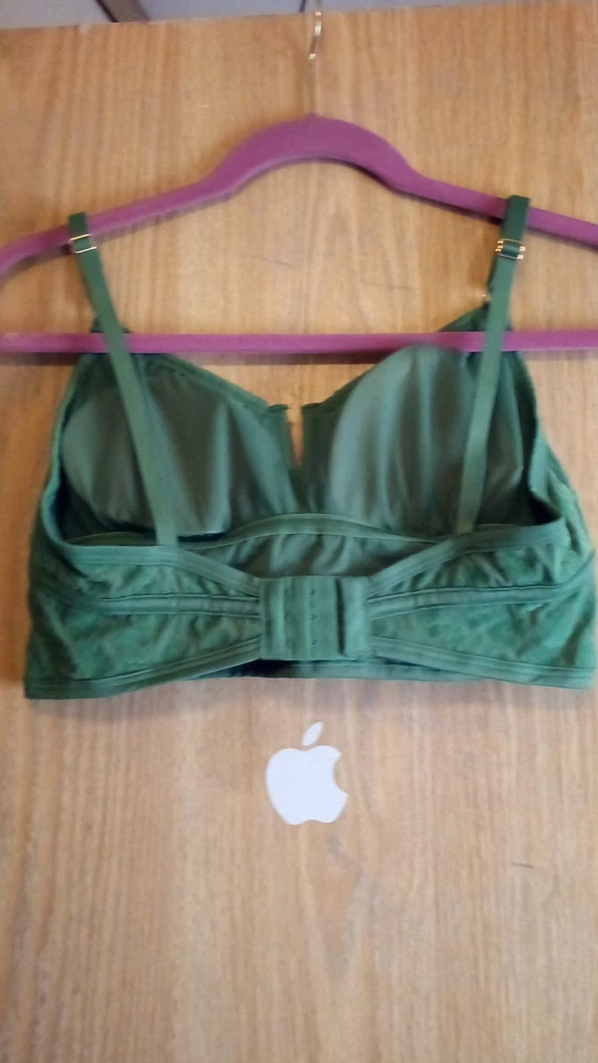 Victoria's Secret ROSA Almohadillas Claras Bralette Lt Verde Terciopelo Grande Tirantes Foto 2 de 3