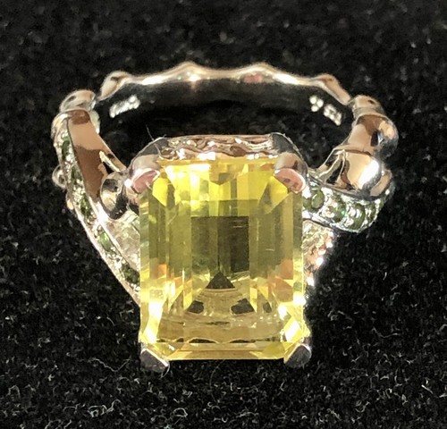 New - Wow! Victoria Wieck Yellow Topaz & Peridot Sterling Silver Ring Size 7.75 - Picture 3 of 13