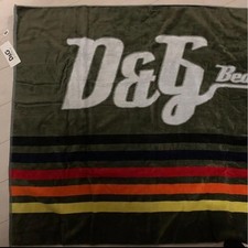 Dolce & Gabbana Strand Badetuch Schwarz Logo 150x100cm