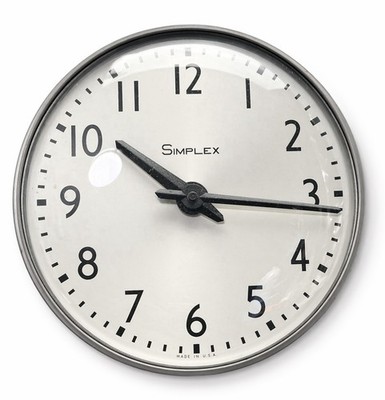 Vintage Simplex 13'' Industrial Wall Clock 24V Secondary School MCM