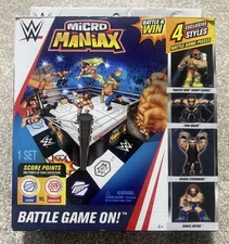 WWE Micro Maniax Battle Game with Two Bonus Figures New Open Box