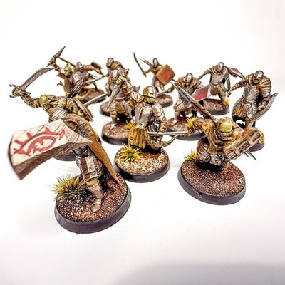 12 Angmar Orcs - GW & proxy mix - Lord of the Rings LOTR, painted, magnetized