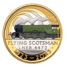Centenary of The Flying Scotsman 2023 Coloured Silver Proof  Coin £2.00