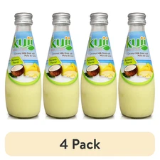 (4 pack) Kuii Drinks Coconut milk with nata de Coco, banana, 290mL...