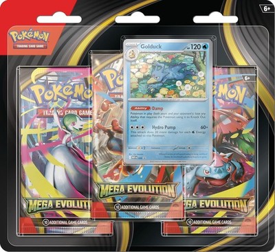 Pokemon Mega Evolution Golduck 3 Booster Blister Pack