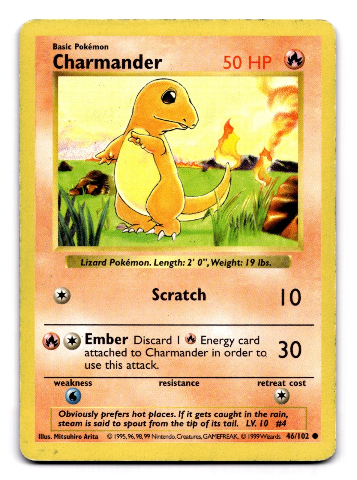 Charmander Unlimited Common Base Set (Shadowless) 046/102 MP 1999
