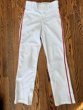 Champro Youth Baseball Pants Size Large, White with Red Piping.