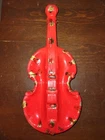 Vintage Royal Haeger Red Ceramic Large Violin Ashtray