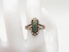 Vintage 1950s NAVAJO Blue Green Turquoise Sterling Silver Ring RARE