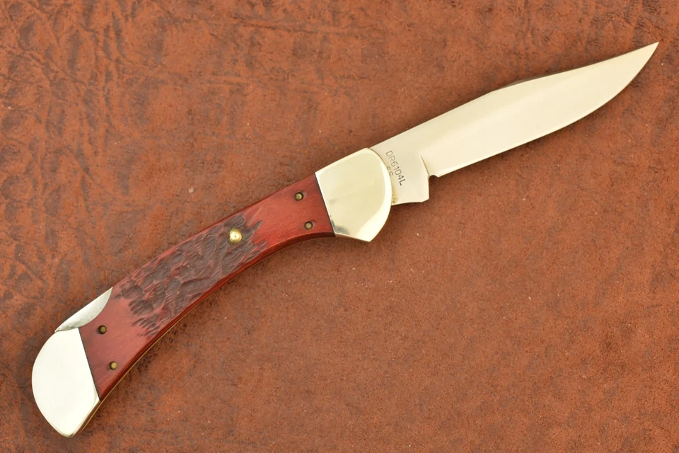 CUCHILLO JUMBO LOCKBACK JIG MADERA ROJA ESTUCHE XX 1991 7104L FG SS BONITO 27642 RARO Foto 2 de 4