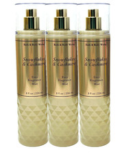 3 BATH BODY WORKS SNOWFLAKES CASHMERE FINE FRAGRANCE MIST 8 FL OZ NEW