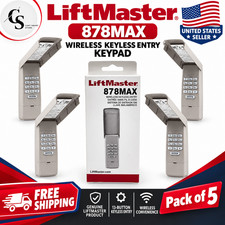 5 Pack LiftMaster 878MAX Wireless Garage Door Keypad Keyless Entry System