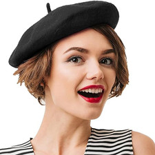 Kangaroo Vintage French Beret - Unisex Wool Hat for Men Women, Cosplay, Costum