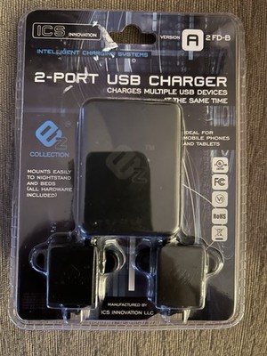 ICS Innovation 2-Port USB Chargers Hub Multiple Devices At The Same Time New