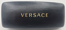 VERSACE Eyeglass Case "CASE ONLY" Black and Gold Logo Hardshell Storage