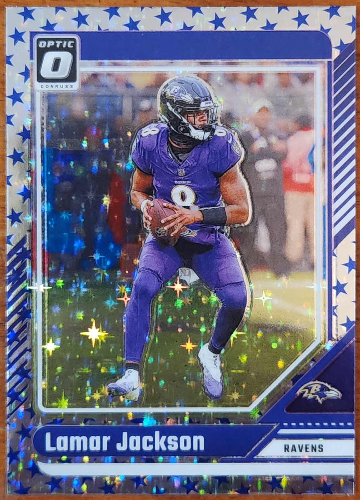 Lamar Jackson 2024 Optic #13 Stars Holo Prizm Baltimore Ravens