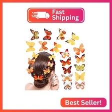 18Pcs Rhinestone Hair Clips with Glitter for Teens Women Y2K Butterfly Jaw Clips