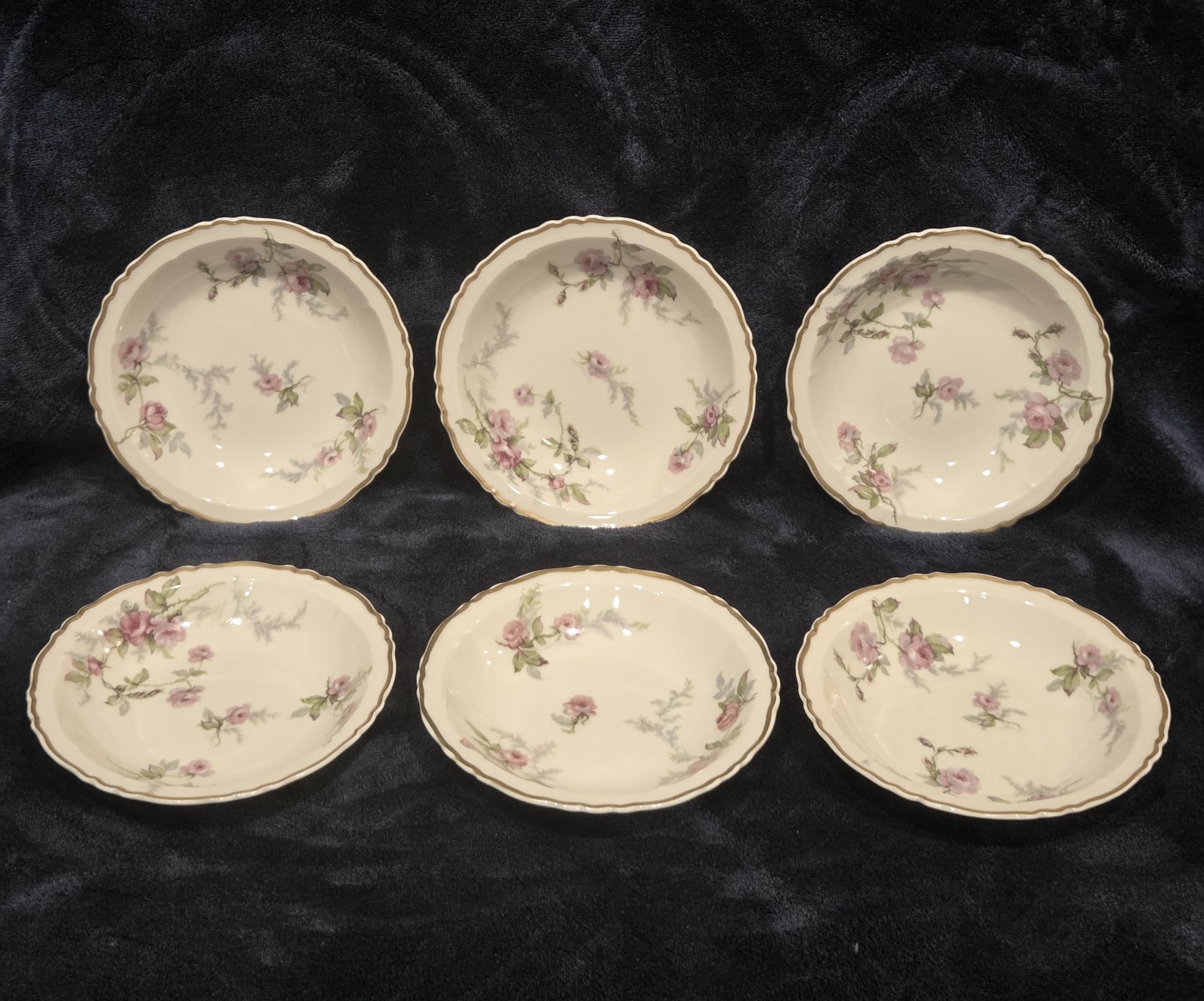 Haviland SYLVIA Limoges France China Fruit/Dessert Bowls - Set of 6 Antique
