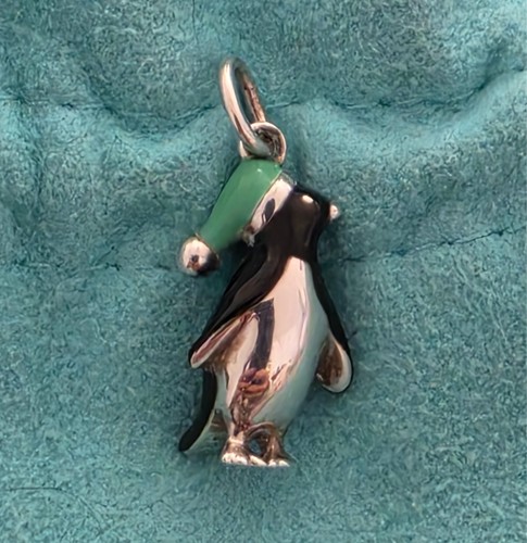 Tiffany & Co. Sterling Silver Enamel Penguin Charm