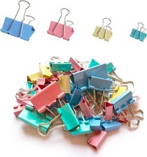 40PCS Colorful Binder Clips, Assorted Size Metal Paper Clips for Office Crafts