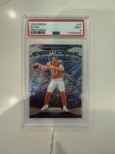 2024 Panini Prizm - Fireworks Bo Nix #23 (RC) PSA 9