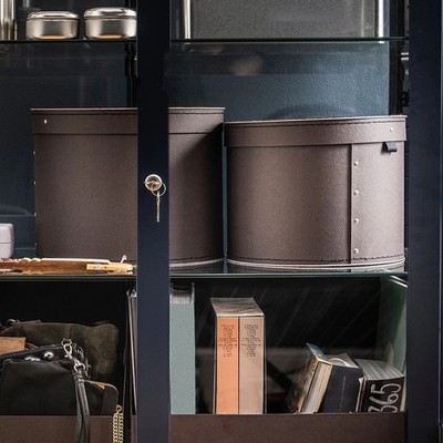 Ikea ANILINARE Box mit Deckel 2er-Set, dunkelbraun