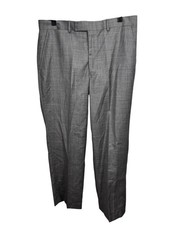 AUSTIN REED London 34x32 Gray 100 Wool Flat Front Windsor Woolens Dress Pants