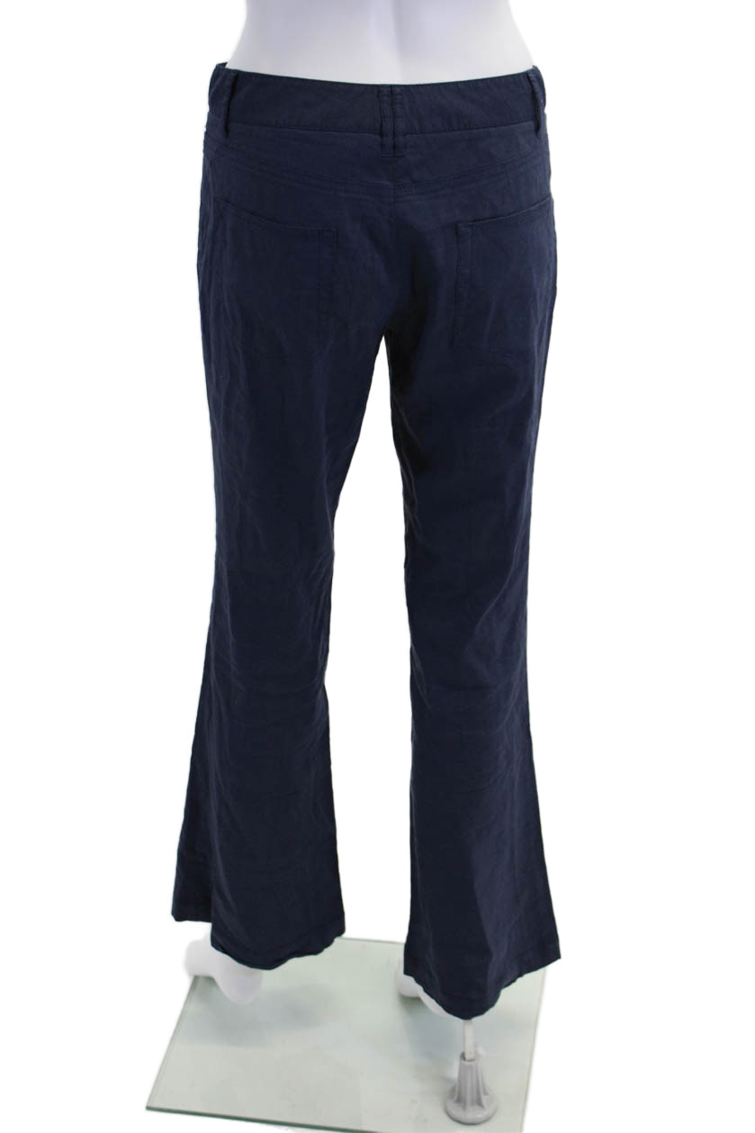 Theory Womens Linen Basic Flared Leg Low Rise But… - image 3