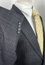 Joseph JOS A BANK Men s Brown Glen Check Wool Silk Sport Coat Blazer Sz 44 L