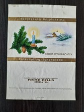 Schokoladenpapier "Falkenpflug-Schokolade Frohe Weihnachten" Fritz Pflug Döbeln