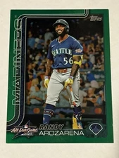 2025 Topps Update #ASG-5 Randy Arozarena All-Star Game Green Foil 99/99 Mariners