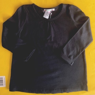 BONPOINT FRENCH LS NAVY 100% COTTON 3 YEAR GIRL LONG SLEEVE TOP NWT