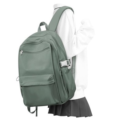 Simple School Backpack for Women Lightweight College Bookbag for Teens Green