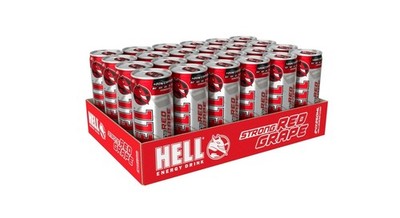 (pack of 24) HUNGARIAN HELL ENERGY DRINK RED GRAPE  24X250ML  FREE SHIPPING