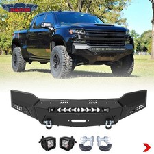 Steel Front Bumper Assembly For 2019 2020 2021 Chevy Silverado 1500 Wled Lights