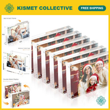6-Pack 4x6 Acrylic Picture Frames, 20mm Thick, Tabletop Display, Clear Photo Hol