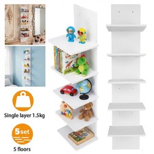 5 Tier Floating Wall Shelves Wall-Mount Bookshelf, Wall Shelf Unit Decorations