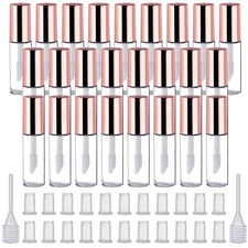 Pangda 25 Pack 1.2 mL Empty Lip Gloss Tubes Containers, Clear Mini Refillable