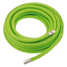 10m Hybrid Air Hose 10mm Bore 1/4" BSP High Vis Green Air Line Draper 31729