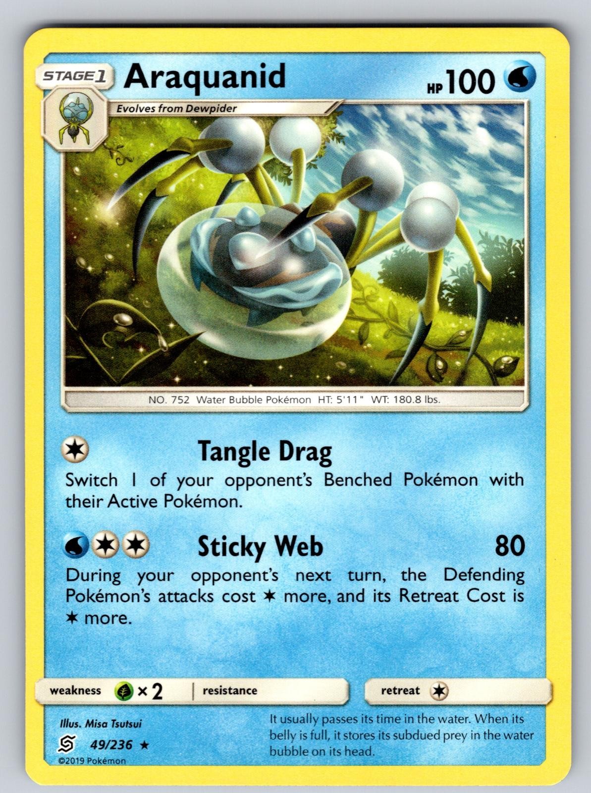 Araquanid 49/236 Rare Unified Minds Pokemon NM - LP